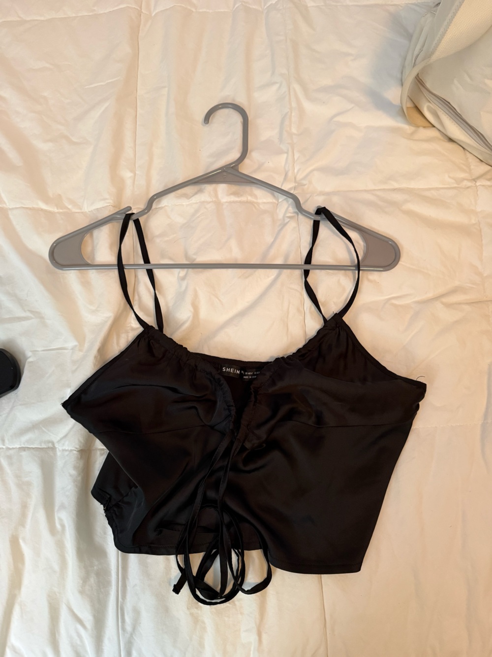 SHEIN Black Satin Strappy Cami